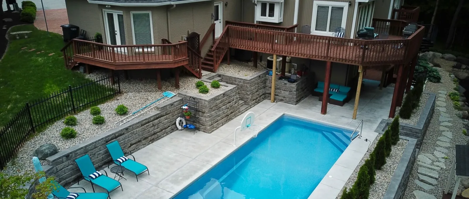 Finished in-ground pool installed by a Cape Coral pool builder